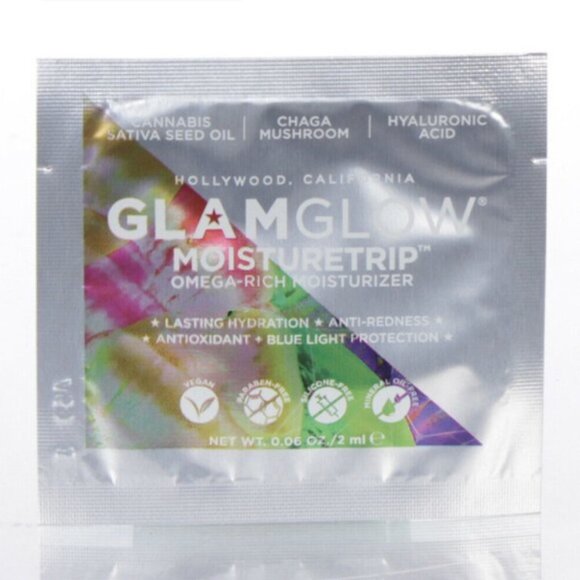 🌶4/$12 NEW GlamGlow MoistureTrip Omega-Rich Moisturizer Sample Packette 2mL - Picture 1 of 3